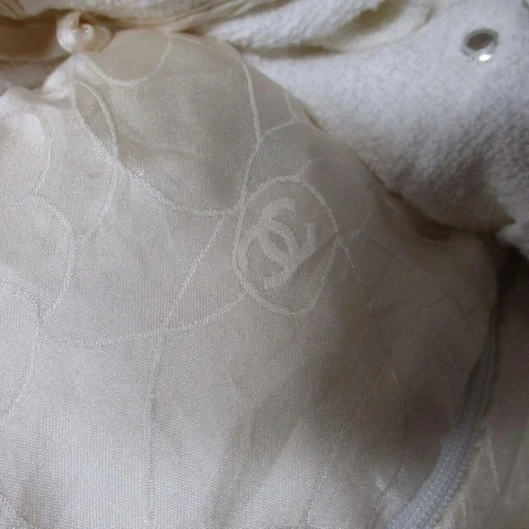 Chanel Cruise Cotton Tweed Cream Lace-Up Trousers 34 - Picture 6 of 7